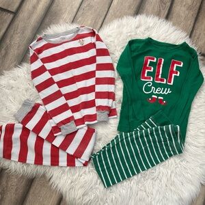 Carter's Red and Green Striped Pajama Set